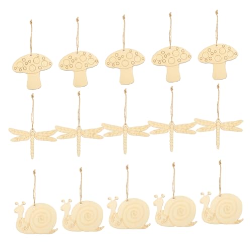 VILLCASE 30 Stück Teiliges Naturbelassene Holzscheiben mit Schnecken Pilz Libellenformen Unvollendete DIY Holzchips aus Hochwertigem Holz zum Basteln Bemalen und Dekorieren VILLCASE 30 Stück Teiliges Naturbelassene Holzscheiben mit Schnecken Pilz Libellenformen Unvollendete DIY Holzchips aus Hochwertigem Holz zum Basteln Bemalen und Dekorieren von VILLCASE