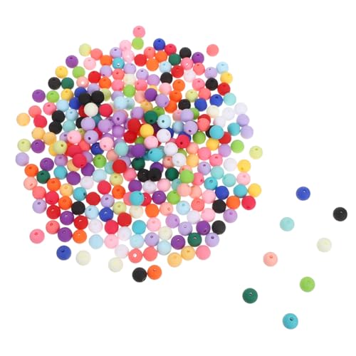 VILLCASE 300 Stück Acrylperlen Rund Mattiert Bunte Schmuckperlen für Ohrringe Armbänder Halsketten DIY Handgemachte Bastelperlen von VILLCASE