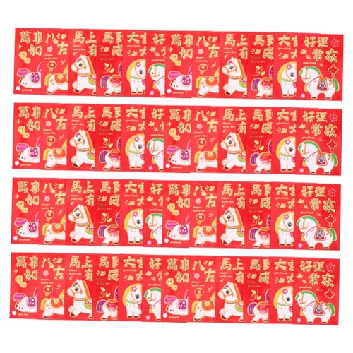 VILLCASE 300 Stück Kreative Rote Umschläge für Jahr Des Pferdes Glücksumschläge für Chinesische Neujahr Frühlingsfest Hochzeiten und Graduierungen mit Cartoon Designs von VILLCASE