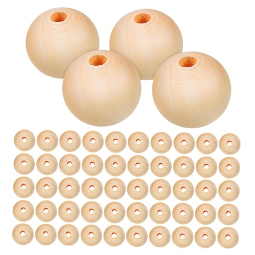 VILLCASE 300 Stück Unbehandelte Natürliche Holzperlen Rund mit Loch Holz Spacer Perlen zum Auffädeln für DIY Schmuck Basteln Garlands und Dekorationen VILLCASE 300 Stück Unbehandelte Natürliche Holzperlen Rund mit Loch Holz Spacer Perlen zum Auffädeln für DIY Schmuck Basteln Garlands und Dekorationen von VILLCASE