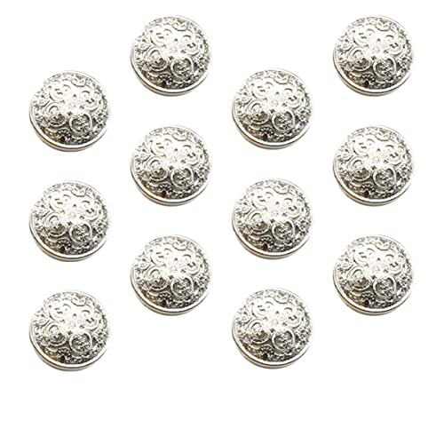 VILLCASE 30 Stück 20 Mm Verzierte Knöpfe Für Kleidung Mantel Nähverschluss Metall Ausgehöhlte Jackenknöpfe Silber VILLCASE 30 Stück 20 Mm Verzierte Knöpfe Für Kleidung Mantel Nähverschluss Metall Ausgehöhlte Jackenknöpfe Silber von VILLCASE