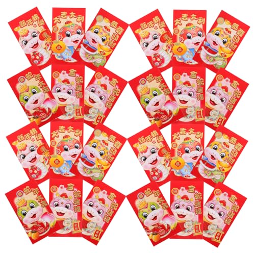 VILLCASE 30Stücke Chinesische Rote Umschläge für Neujahr Traditionelles Design mit Cartoon Schlangen Geldumschläge für Hochzeiten und Feiern Designs von VILLCASE