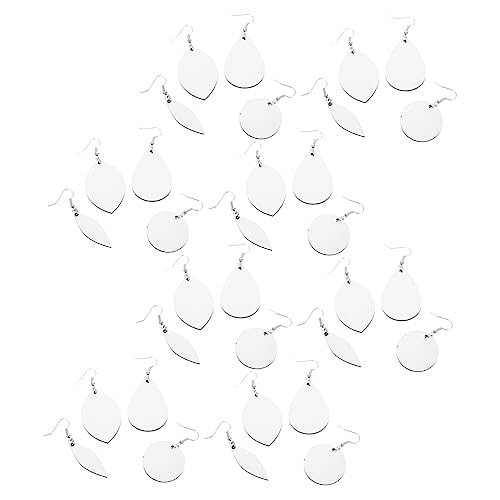 VILLCASE 32 Sätze Teiliges Set Blankohrringe für Sublimation und Wärmeübertragung Diy Schmuck Vielseitige Ohrringe und Anhänger für Kreative Bastelprojekte von VILLCASE