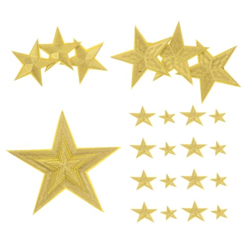 VILLCASE 32 Stück Teiliges Set Sternen Bügeleisen Patches für Bestickte Applikationen zur Dekoration von Kleidung Rucksäcken Jeans und Jacken Diy Kreativset für Kinderfreundliche Designs von VILLCASE