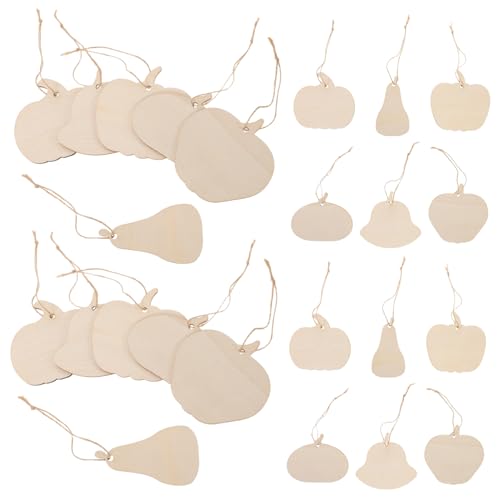 VILLCASE 36 Stück Teiliges Holz-pumpkin-bastelset mit Seil Unbehandelte Holz-pumpkin-ausschnitte zum Bemalen Hängen für Halloween Erntedank Herbstdeko Diy-kreativprojekte von VILLCASE