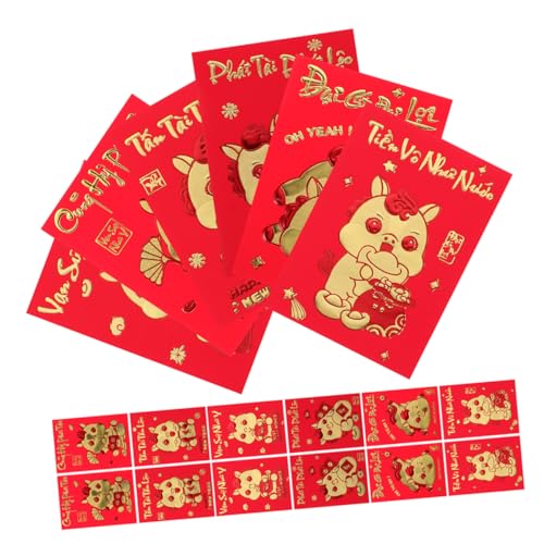 VILLCASE 360 Stück Kreative Rote Umschläge Jahr Des Pferdes Vietnamesische Geldumschläge für Frühlingsfest Stilvolle Hong Bao Taschen für und Firmenfeiern von VILLCASE