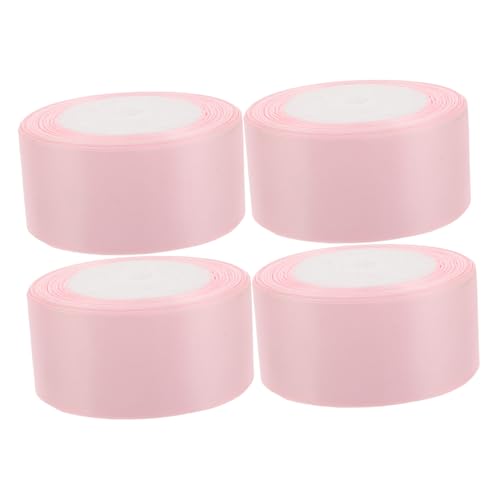 VILLCASE 4 Rollen Blumen Geschenkband Verdrahtetes Transparentes Band Packband Vorhanden Satinband Rosenblume Rosenband Bänder Für Handwerk Stoffblumenbögen Hochzeitsband Polyester Rosa von VILLCASE