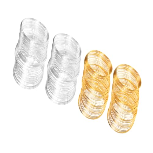 VILLCASE 4 Rollen Flexibles Schmuckband für DIY Armbänder Ohrringe Schmuckdraht für Schmuckherstellung Gold und Silber Windungen pro Rolle von VILLCASE