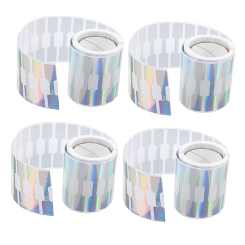 VILLCASE 4 Rollen Schmuck Preisetiketten Selbstklebend Dekorative Aufkleber für Armband Halskette Ohrring Vielseitig Wasserresistent Blanko Verkaufsetiketten für Einzelhandel von VILLCASE