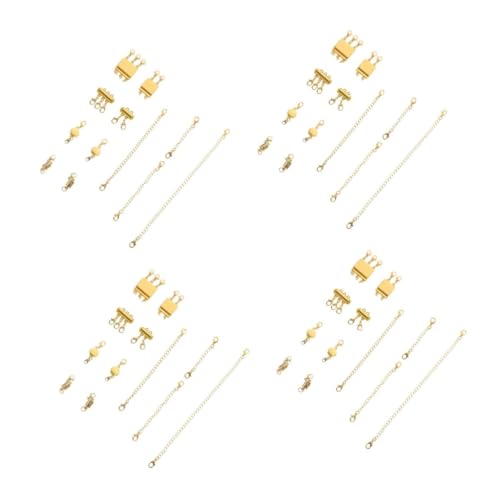 VILLCASE 4 Sätze Kettenverschluss Set Goldene Kettenverbinder für und Armbänder Diy Schmuckherstellung Verhindert Verwicklungen Einfache Installation mit Karabinerverschluss für Mehrreihige VILLCASE 4 Sätze Kettenverschluss Set Goldene Kettenverbinder für und Armbänder Diy Schmuckherstellung Verhindert Verwicklungen Einfache Installation mit Karabinerverschluss für Mehrreihige von VILLCASE