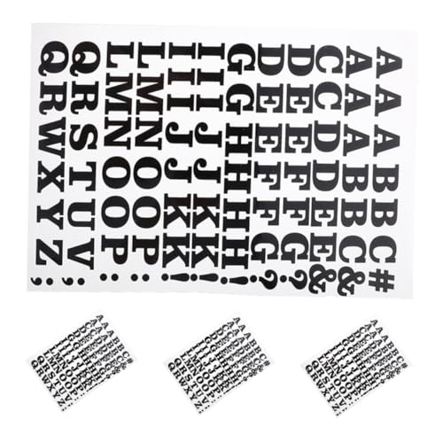 VILLCASE 4 Stück Bügelbuchstaben und Wärmeübertragungs Vinyl für Diy T Shirts Stoffapplikationen Bekleidungsdekorationen Schwarz von VILLCASE