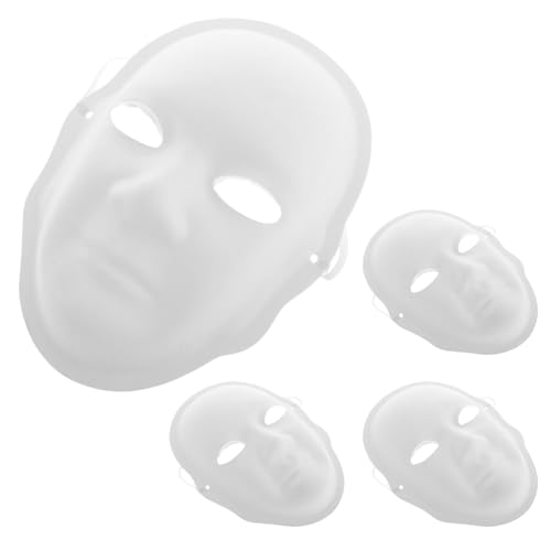 VILLCASE 4 Stück DIY Unbemalte Maske für Teiliges Papiermasken für Karneval Halloween und Cosplay zum Bemalen und Gestalten Fördert Kreativität und Kulturelle Bildung von VILLCASE
