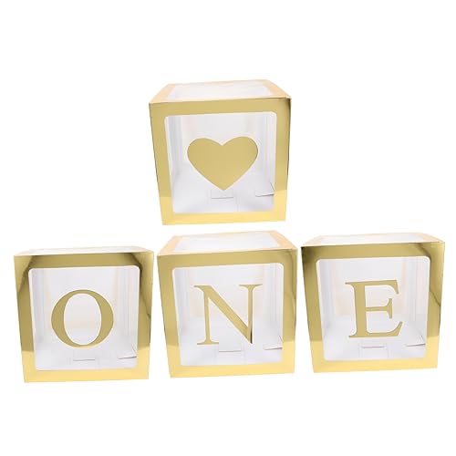 VILLCASE 4 Stück Geburtstag Deko Transparente Ballonboxen mit One Buchstabe Gold Herz Einfache Montage Vielseitige Partydeko für Shower Gender Reveal Fotoshooting und Festlichkeiten VILLCASE 4 Stück Geburtstag Deko Transparente Ballonboxen mit One Buchstabe Gold Herz Einfache Montage Vielseitige Partydeko für Shower Gender Reveal Fotoshooting und Festlichkeiten von VILLCASE