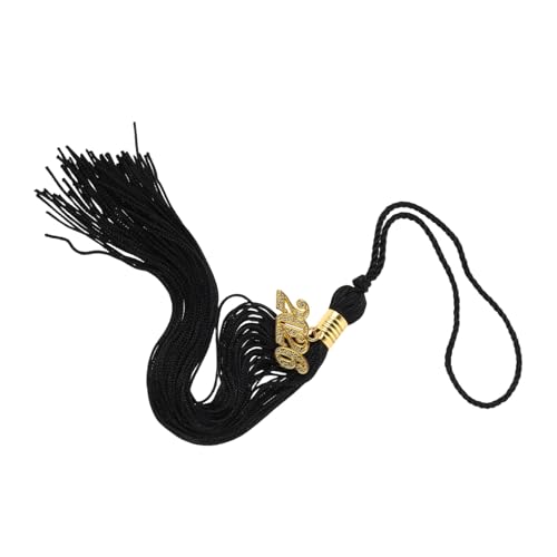 VILLCASE 4 Stück Graduation Tassel Schwarz mit Goldem Zahlenanhänger Elegante Doktorhut Quasten für Abschlussfeier Abschlusskappen Dekoration Langlebige Erinnerungsstücke von VILLCASE