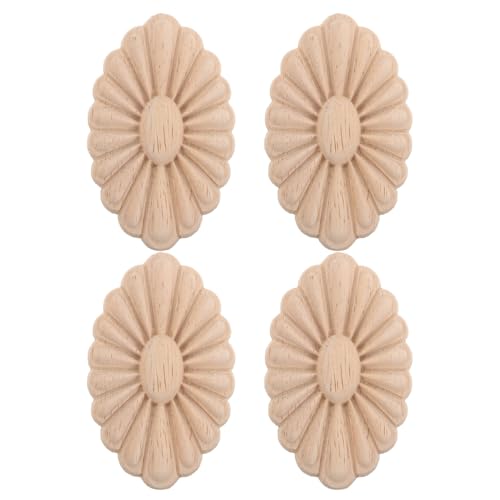 VILLCASE 4 Stück Handgefertigte Holzblumen Applikationen Unbehandelt für Möbelverzierungen Wand und Schrankdekorationen Vielseitige Holzornamente für Wohnzimmer und Schlafzimmer VILLCASE 4 Stück Handgefertigte Holzblumen Applikationen Unbehandelt für Möbelverzierungen Wand und Schrankdekorationen Vielseitige Holzornamente für Wohnzimmer und Schlafzimmer von VILLCASE