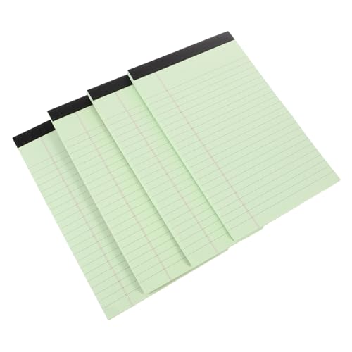 VILLCASE 4 Stück Kleine Notizblöcke Perforierte Schreibpads für Büro Schule und Reisen Notieren To Do Listen und Einkaufslisten Grünes Design von VILLCASE