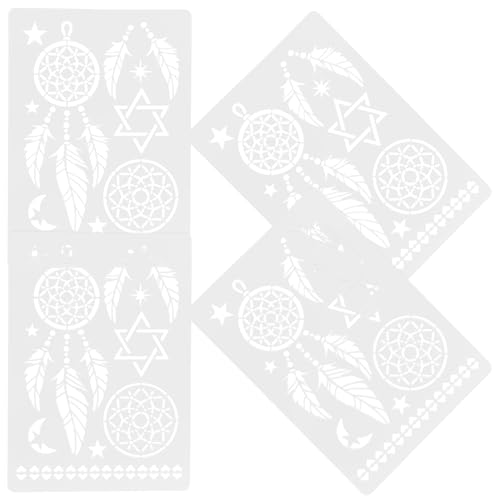 VILLCASE 4 Stück Mandala-vorlage Traumfänger-schablonen Malschablonen Aus Kunststoff Blumen Federn Schablonen Große Mandala-schablonen Zeichenvorlagen Das Haustier Parkett Weiß Schimmel A4 VILLCASE 4 Stück Mandala-vorlage Traumfänger-schablonen Malschablonen Aus Kunststoff Blumen Federn Schablonen Große Mandala-schablonen Zeichenvorlagen Das Haustier Parkett Weiß Schimmel A4 von VILLCASE