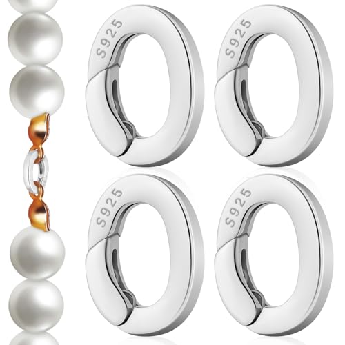 VILLCASE 4 StüCk S925 Silber Ovaler Kettenverschluss, 7x10mm Federring, Schmuckverschluss FüR Halsketten, ArmbäNder, AnhäNger, Schmuckherstellung VILLCASE 4 StüCk S925 Silber Ovaler Kettenverschluss, 7x10mm Federring, Schmuckverschluss FüR Halsketten, ArmbäNder, AnhäNger, Schmuckherstellung von VILLCASE
