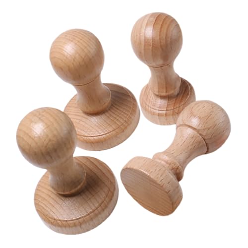 VILLCASE 4 Stück Siegelstempel Aus Holz Stempel DIY Zubehör Hochzeitsstempelgriffe Vielseitige Holzstempelgriffe Stempelgriff Zubehör Holzstempelgriff Stempelgriff Für Khaki von VILLCASE