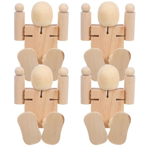VILLCASE 4 Stück Teiliges Bewegliche Gelenke Unbemalte Bemalbare Holzfiguren für DIY Malspielzeug Originelles Bastelmaterial für Kindergarten und Kunstprojekte VILLCASE 4 Stück Teiliges Bewegliche Gelenke Unbemalte Bemalbare Holzfiguren für DIY Malspielzeug Originelles Bastelmaterial für Kindergarten und Kunstprojekte von VILLCASE