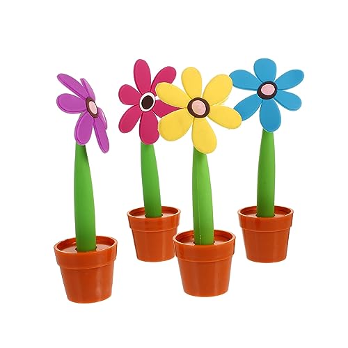 VILLCASE 4 Stück Teiliges Blumen Kugelschreiber im Blumentopf Design Niedliche Sonnenblumen Stifte für Schule Büro und Zuhause Gelb Rosé Blau Je VILLCASE 4 Stück Teiliges Blumen Kugelschreiber im Blumentopf Design Niedliche Sonnenblumen Stifte für Schule Büro und Zuhause Gelb Rosé Blau Je von VILLCASE