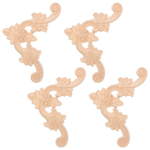 VILLCASE 4 Stück Teiliges Holzornamente für Möbel Unlackierte Schnitzereien Europäische Dekoration für Bett Wand Schrank Diy Möbelverzierung VILLCASE 4 Stück Teiliges Holzornamente für Möbel Unlackierte Schnitzereien Europäische Dekoration für Bett Wand Schrank Diy Möbelverzierung von VILLCASE