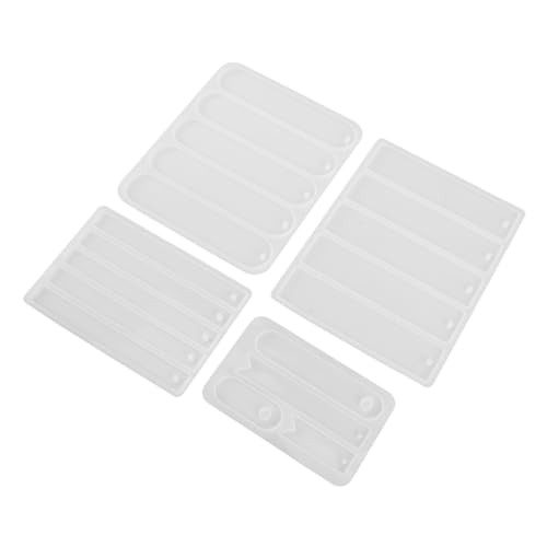 VILLCASE 4 Stück Teiliges Silikonformen für Lesezeichen Epoxidharz Gießformen Rechteckiger Form für Diy Projekte Schmuckherstellung und Wohnkultur für Anfänger und Bastelbegeisterte von VILLCASE