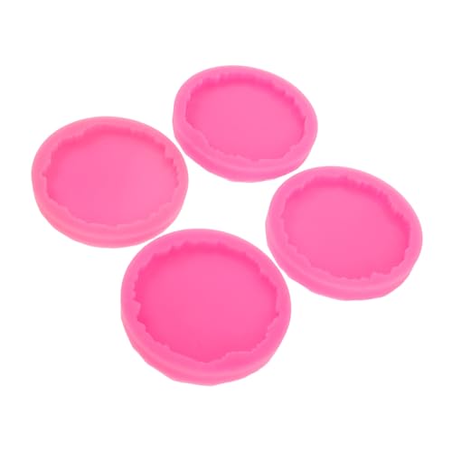 VILLCASE 4 Stück Teiliges Unregelmäßige Runde Silikonformen für Epoxidharz Rosa Resin Untersetzer Formen für DIY Bastelprojekte Schützende Tischmatten Vielseitig für Wohnkultur von VILLCASE
