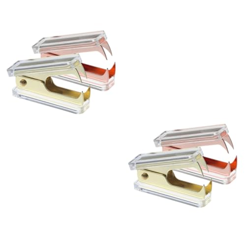 VILLCASE 4 Stück Transparenter Mini Heftklammerentferner aus Acryl Schwerer Büroklammerabzieher Robustes Nagelentfernungswerkzeug für Bürobedarf Leicht und Hellgold und Roségold VILLCASE 4 Stück Transparenter Mini Heftklammerentferner aus Acryl Schwerer Büroklammerabzieher Robustes Nagelentfernungswerkzeug für Bürobedarf Leicht und Hellgold und Roségold von VILLCASE