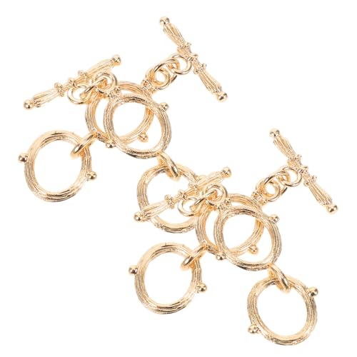 VILLCASE 4 Stücke Teiliges Toggle-verschluss Langlebigem Metall Ovaler T-bar Verschluss Verstellbare Schmuckverlängerung für Halsketten und Armbänder Einfache Diy-anpassung Glänzende von VILLCASE