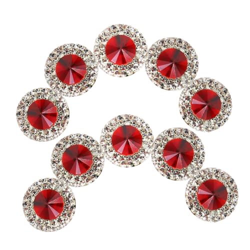 VILLCASE 40 Stück Funkelndes Kit mit Roten Strasssteinen Runde und Flache Verzierungen für Schmuck Haarschmuck und Nagelkunst von VILLCASE