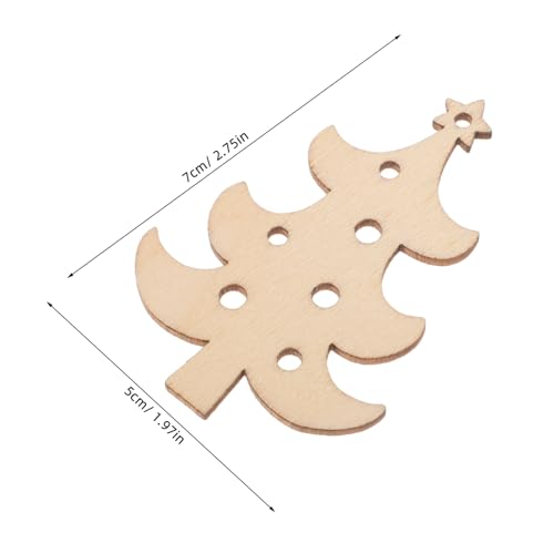 VILLCASE 40 Stück Holz-weihnachtsbaum-dekorationen zum Bemalen Blanko-holzanhänger für Diy-bastelprojekte Wiederverwendbare Weihnachtsbaum-holzfiguren für Kreative Festtagsdekoration von VILLCASE