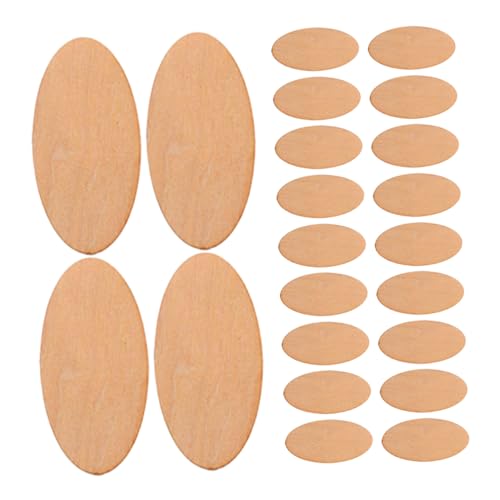 VILLCASE 40 Stück Unbehandelte Holzschnittchen für Diy Projekte Dicke Ovale Holzscheiben für Malerei Gravur und Heimdekoration von VILLCASE