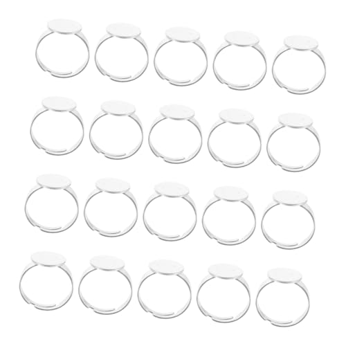 VILLCASE 40 Stück Verstellbare Ringe mit Flacher Basis für Schmuckherstellung für Diy Crafting von Cabochons und Edelsteinen Hochwertige Zubehörteile für Kreative Projekte von VILLCASE