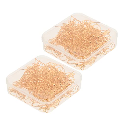 VILLCASE 400 Stück Ohrhaken Ohrdraht Schmuckzubehör Diy Ohrschmuck Bastelset Langlebig Robust Modisch für Individuelle Ohrringe Handarbeit Zubehör Goldfarben von VILLCASE