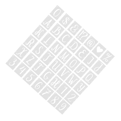VILLCASE 42 Stück Wiederverwendbare Buchstaben und Zahlenvorlagen für Kreative Diy Projekte Geeignet für Holz Stoff und Wandgestaltung von VILLCASE