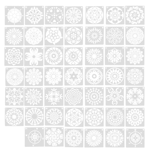 VILLCASE Mandala-malschablonen 48 Stück Wiederverwendbare Schablonen Mandala-Punkt-malvorlagen Für Kunst VILLCASE Mandala-malschablonen 48 Stück Wiederverwendbare Schablonen Mandala-Punkt-malvorlagen Für Kunst von VILLCASE