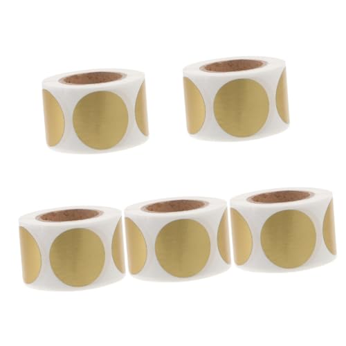 VILLCASE 5 Rollen Rubbelaufkleber Rubbelkarten Lesezeichen Bürobedarf Weihnachtsdekoration Goldene Kreisaufkleber Etiketten Rubbelkarten Spiel DIY Rubbelkarten Pvc von VILLCASE