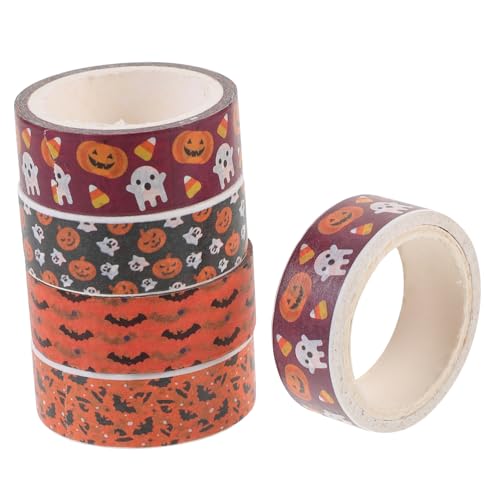 VILLCASE 5 Rollen Taschenband geschenkband halloween halloween-dekoration halloween washi tape Halloween Geschenkband Szene süßes Band aufkleber dekoratives Papierband Scrapbook-Dekorband von VILLCASE