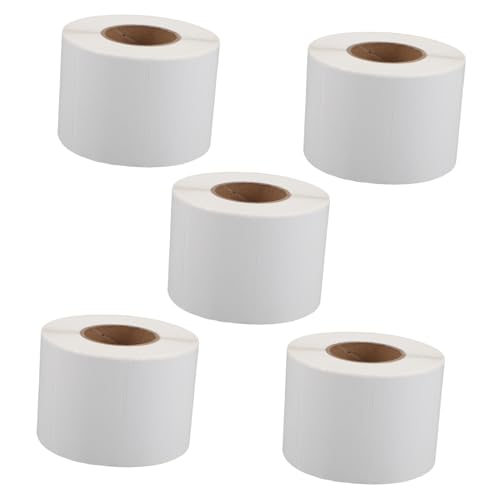 VILLCASE 5 Rollen Thermopapier Etiketten Selbstklebende Versandetiketten für Drucker Wasserfest Kompatibel mit Verschiedenen Druckern Geeignet für Versand Barcodes und Adressetiketten von VILLCASE