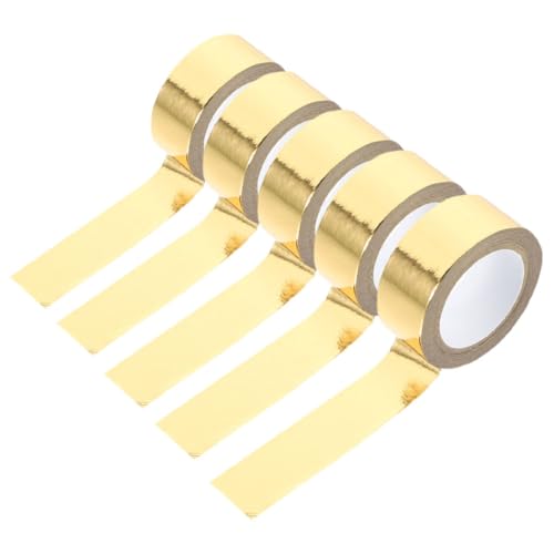VILLCASE 5 Rollen Washi Tape Set Dekoratives Klebeband für Scrapbooking Journaling und Geschenkverpackungen Goldene für Kreative Projekte und Präzise Verzierungen von VILLCASE