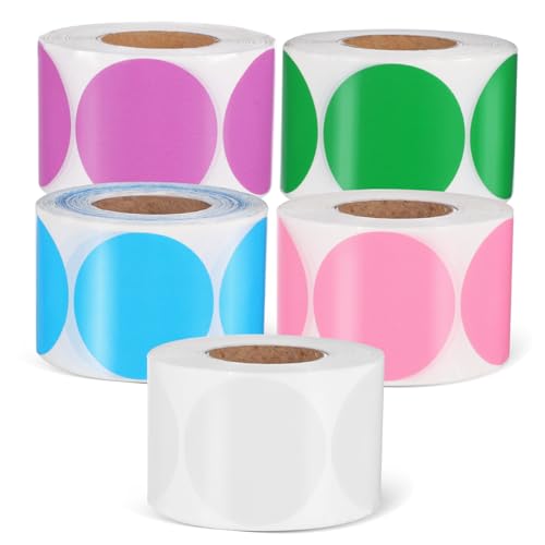VILLCASE 5 Rollen -etikettenaufkleber: Mehrfarbige Runde -etiketten – Klebepapier Für Schnelles Drucken Im Büro, Lager Und Klassenzimmer VILLCASE 5 Rollen -etikettenaufkleber: Mehrfarbige Runde -etiketten – Klebepapier Für Schnelles Drucken Im Büro, Lager Und Klassenzimmer von VILLCASE