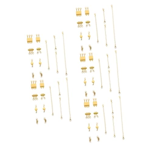 VILLCASE 5 Sätze Kettenverschluss Set für und Armbänder Verlängerungsketten und Verbindungsstücken Goldfarbene Schmuckzubehör für Diy Anhänger und Schichten VILLCASE 5 Sätze Kettenverschluss Set für und Armbänder Verlängerungsketten und Verbindungsstücken Goldfarbene Schmuckzubehör für Diy Anhänger und Schichten von VILLCASE