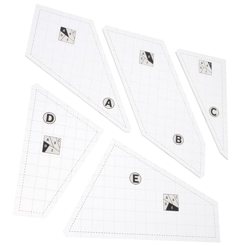 VILLCASE 5 Stück Acryl-Schneidschablonen zum Quilten, Acrylschablonen zum Quilten, Nähwerkzeug und Patchwork, multifunktionales Lineal für präzise Messungen und Bastelarbeiten VILLCASE 5 Stück Acryl-Schneidschablonen zum Quilten, Acrylschablonen zum Quilten, Nähwerkzeug und Patchwork, multifunktionales Lineal für präzise Messungen und Bastelarbeiten von VILLCASE