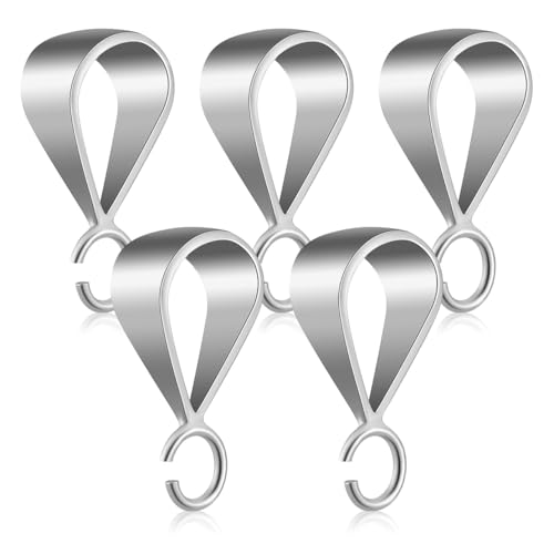 VILLCASE 5 Stück Collierschlaufen 925 Silber, Ösen für die Schmuckherstellung, Anhängerschlaufe Ösen Anhänger, Kreatives Schiebe Anhängerverschluss für Halskette Anhänger VILLCASE 5 Stück Collierschlaufen 925 Silber, Ösen für die Schmuckherstellung, Anhängerschlaufe Ösen Anhänger, Kreatives Schiebe Anhängerverschluss für Halskette Anhänger von VILLCASE