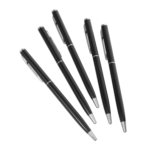 VILLCASE 5 Stück Business Kugelschreiber Metall Design Ergonomischer Griff Zuverlässiger Tintenfluss für Büro Schule und Alltag Rotationsmechanismus von VILLCASE