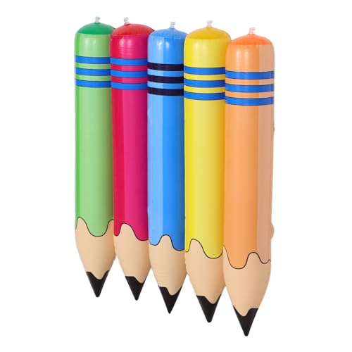 VILLCASE 5 Stück Giant Inflatable Pencil Pack Bunte Aufblasbare Bleistifte für Schulpartys Kindergartenunterricht und Sportveranstaltungen Sicheres PVC Material VILLCASE 5 Stück Giant Inflatable Pencil Pack Bunte Aufblasbare Bleistifte für Schulpartys Kindergartenunterricht und Sportveranstaltungen Sicheres PVC Material von VILLCASE