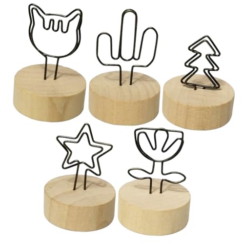 VILLCASE 5 Stück Kreative Vintage Holz Memo Clips mit Stabilem Eisen drahtfuß Vielseitige Kartenhalter für Tischkarten Fotos Menüs Notizen Charmante Deko für Party und Zuhause VILLCASE 5 Stück Kreative Vintage Holz Memo Clips mit Stabilem Eisen drahtfuß Vielseitige Kartenhalter für Tischkarten Fotos Menüs Notizen Charmante Deko für Party und Zuhause von VILLCASE