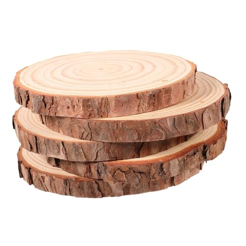 VILLCASE 5 Stück Natürliche Holzscheiben für Bastelprojekte Diy Tischdekoration Kreative Discs für Untersetzer und Mehr von VILLCASE