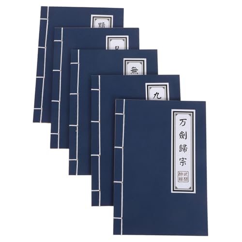 VILLCASE 5 Stück Papier Geheime Hausaufgaben Martial Retro Wuxia Glattes Tägliches Klassennotizbuch Alte Notizen Memo Tagebuch Skript Requisite Vintage Meeting Kunst Für Antike von VILLCASE